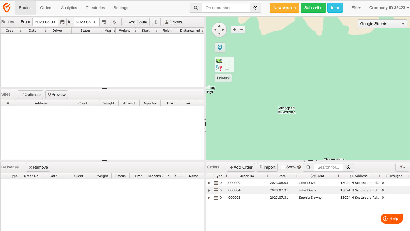 Track-POD's dashboard in the old version.