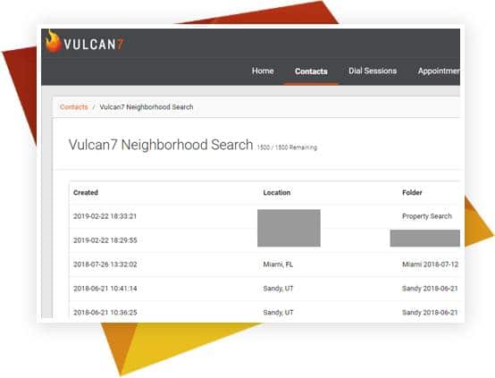 A screenshot of the neighborhood search tool.