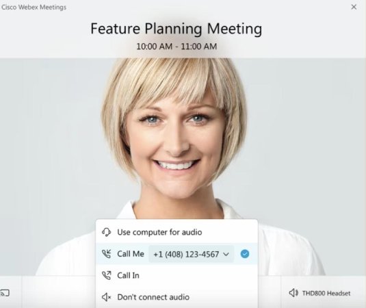 A screenshot of how to enable the Call Me feature in Webex Meetings.