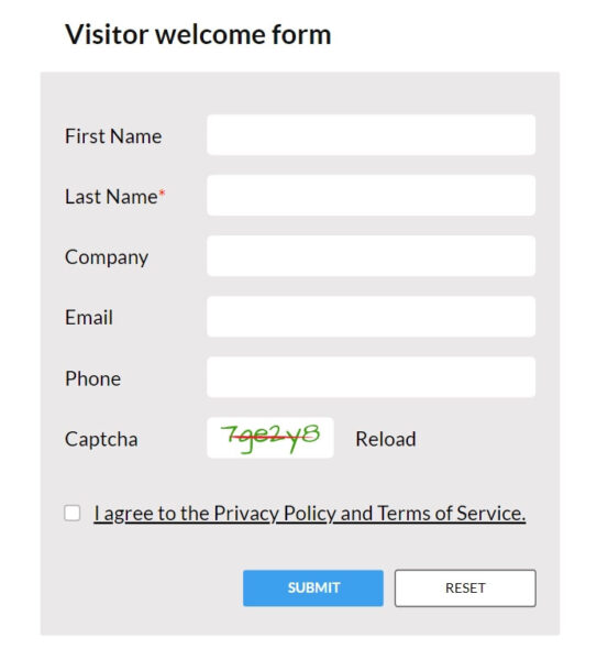 An example of Zoho CRM's smart web form for lead generation.