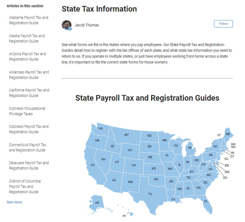 Information about state tax regulations.