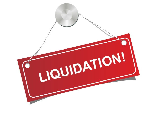 Red sign with white text that says "Liquidation".
