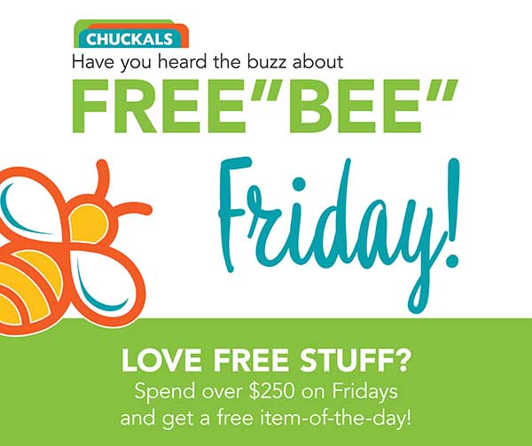 Sign for Freebie Friday, spend $250 get a free item of the day.