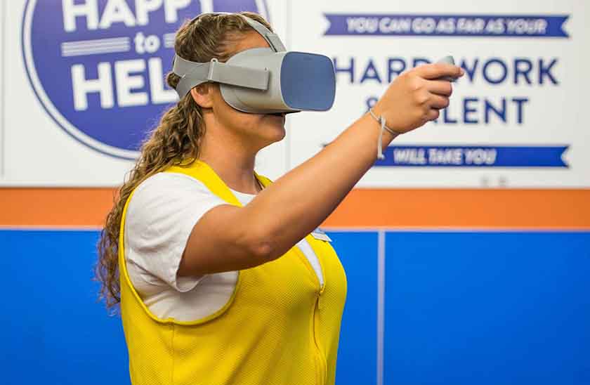 Virtual reality training of employees Walmart.