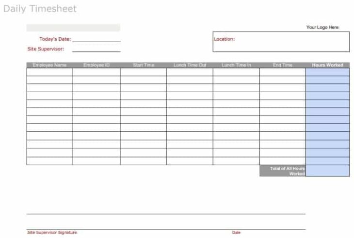 Free Downloadable Timesheet Templates for Your Business