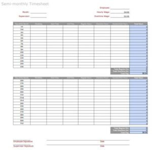 Free Downloadable Timesheet Templates for Your Business