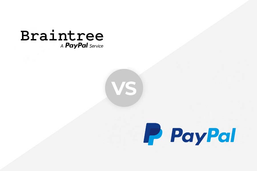 Braintree vs PayPal logo.