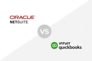 NetSuite vs QuickBooks online logo.