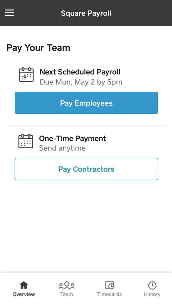 Square mobile payroll.
