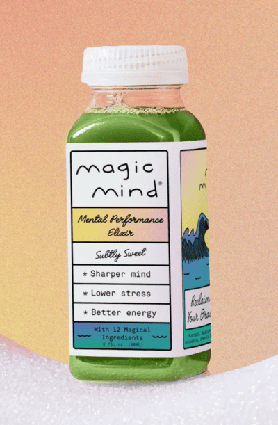 A bottle of Magic Mind specialty supplement