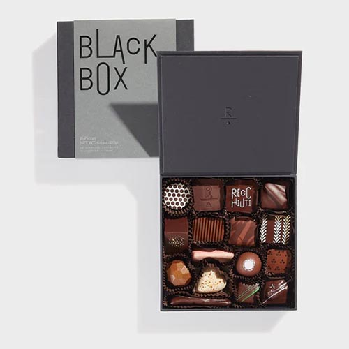 Boxed chocolates from Recchiuti.