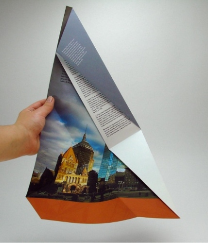 Sample origami brochure for an architectural firm.