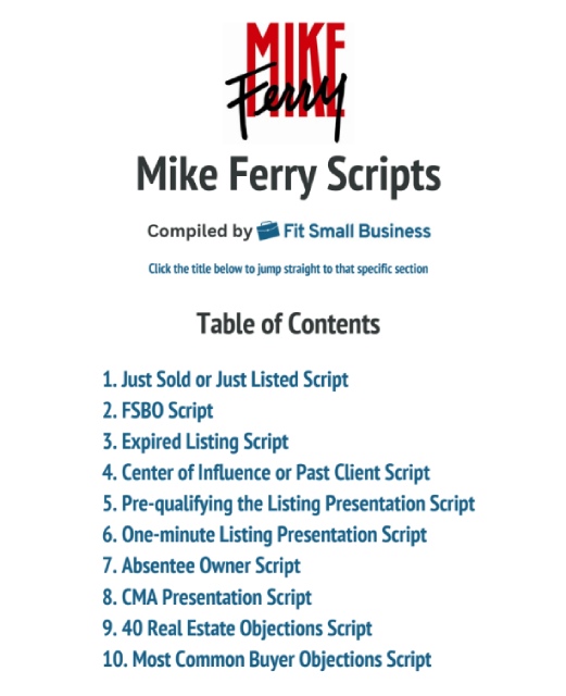 Preview of Mike Ferry Script