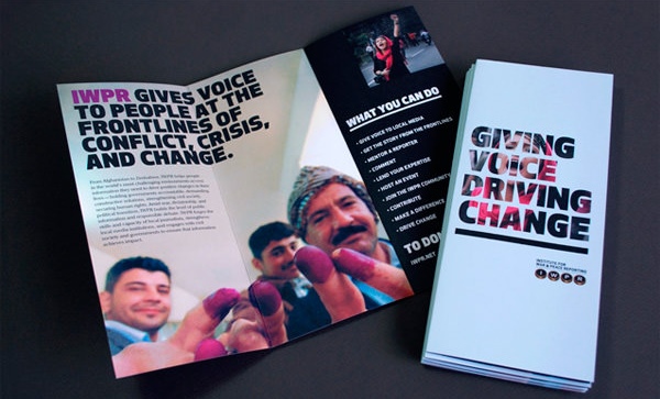 Trifold brochure for a social organization.