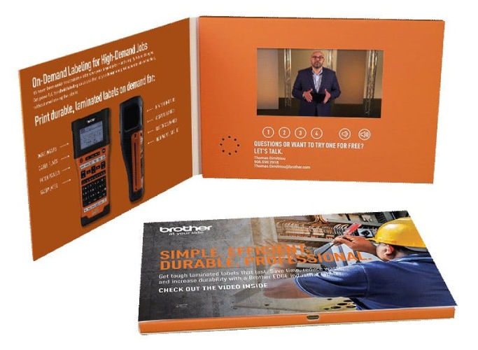 Sample video-in-print brochure for a construction company.