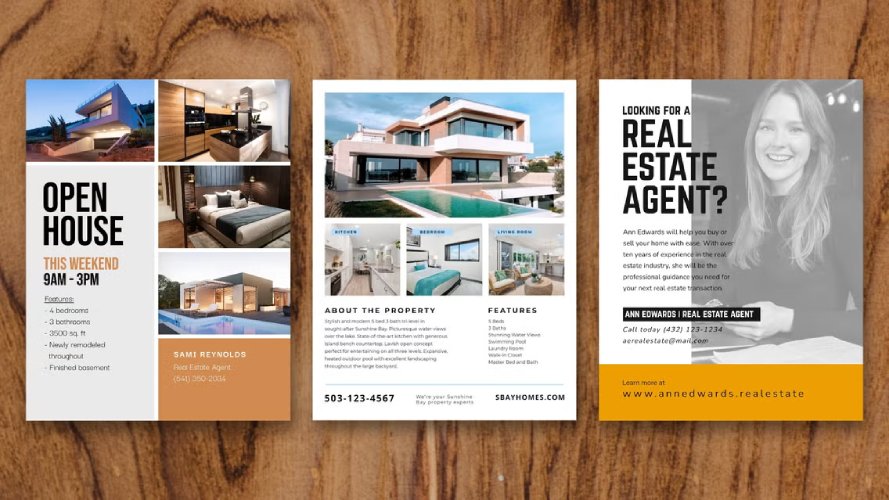 Real estate flyer samples.