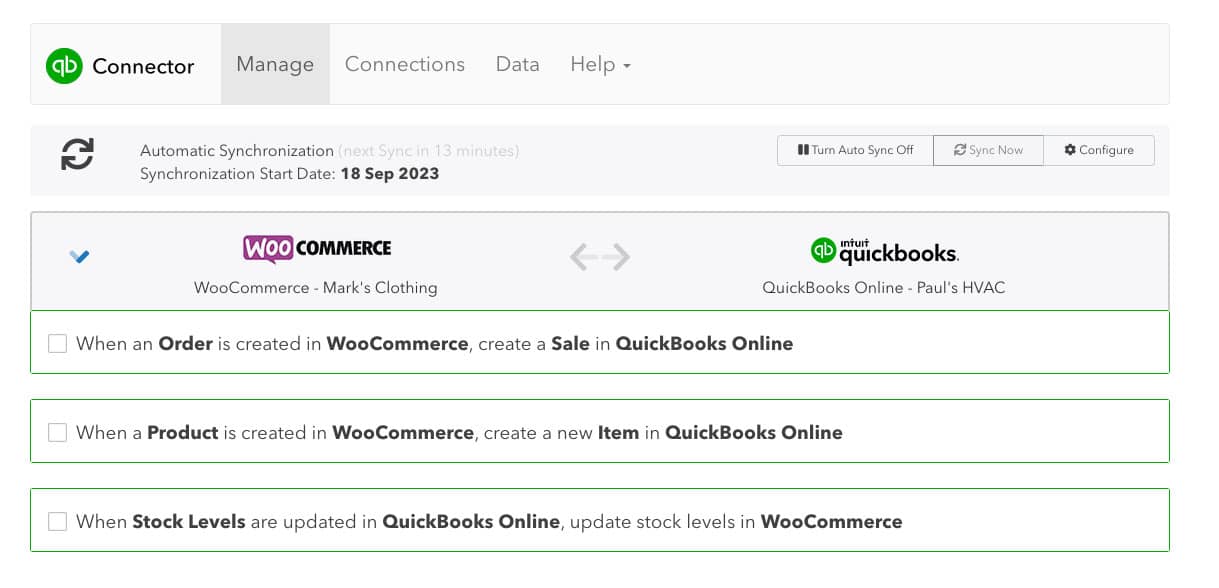 Setting up workflows in WooCommerce Connector for QuickBooks Online and WooCommerce integration.