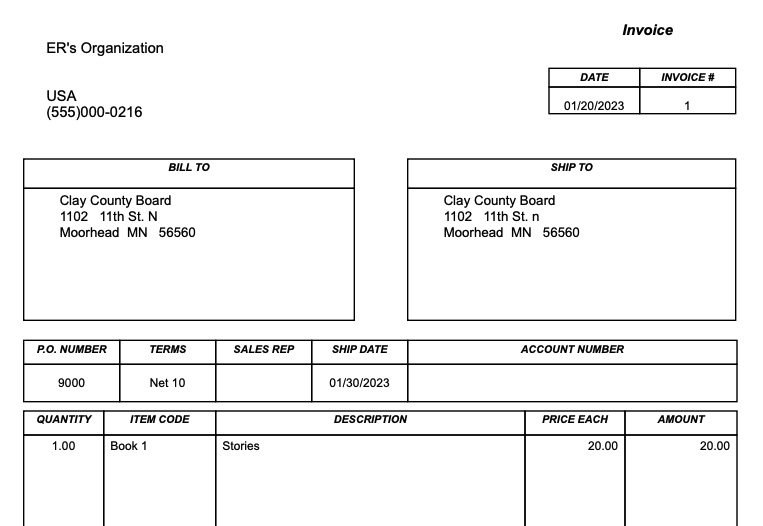 Sample image of IconCMO's Invoice in PDF.