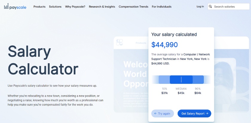 Payscale allows you to view average salaries, however, a detailed report will cost additional.