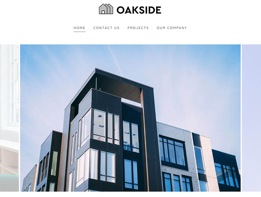 Sample real estate website template from GoDaddy.