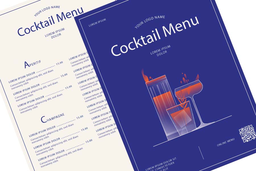 A cocktail menu template.