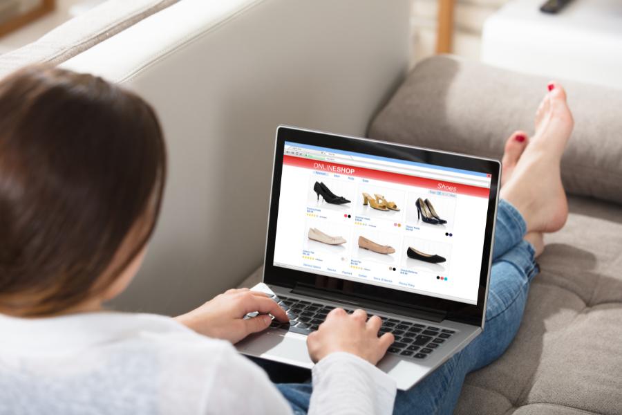 Girl browsing an online shop