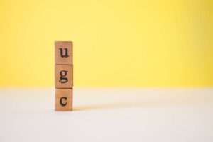 Stacked UGC letters in the table with yellow background