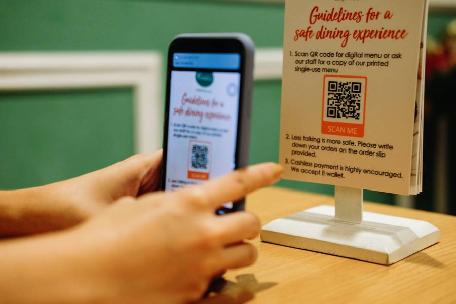 QR code being scanned by a smartphone