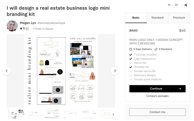 Real estate branding kit from a Fiverr freelancer
