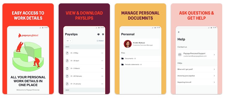 Papaya Global mobile apps offer self-service solutions for viewing payslips, forms, and more.