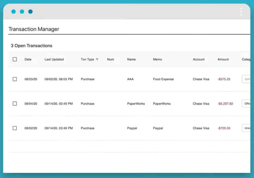 Screenshot of Botkeeper's Transaction Manager, one of its automated bookkeeping features.