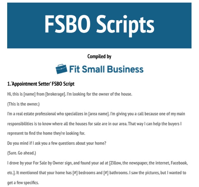 FSBO Scripts template