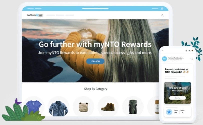 An example of an online storefront built using Salesforce Commerce Cloud.