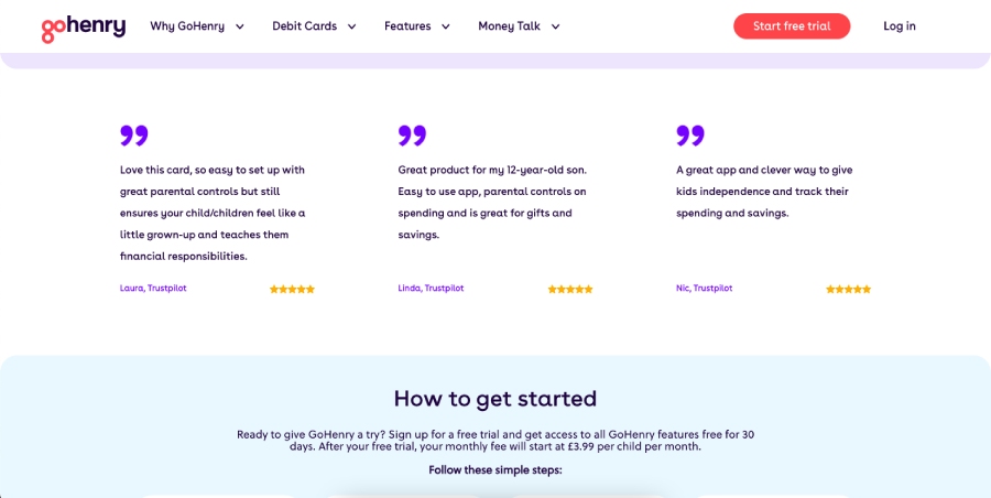 An example of a website with a plugin for Trustpilot reviews.