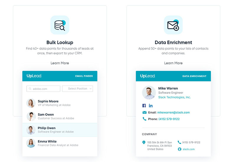 UpLead Bulk Lookup and Data Enrichment.