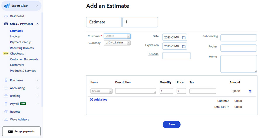 Create single or multiple estimates you can send to customers and convert them into an invoice instantly once the customer chooses a plan.