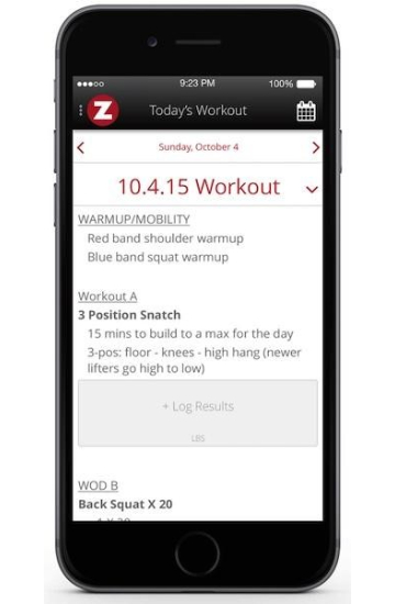 Viewing an assigned workout from a coach in ZenPlanner.
