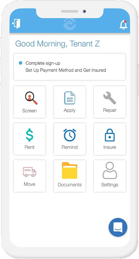 Mobile devices with icons for easy tenant access.