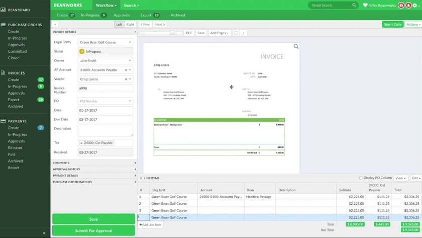 Quandient Accounts Payable Dashboard.