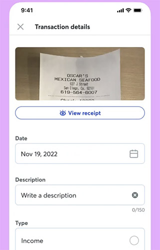 Wave's receipt scanning feature.