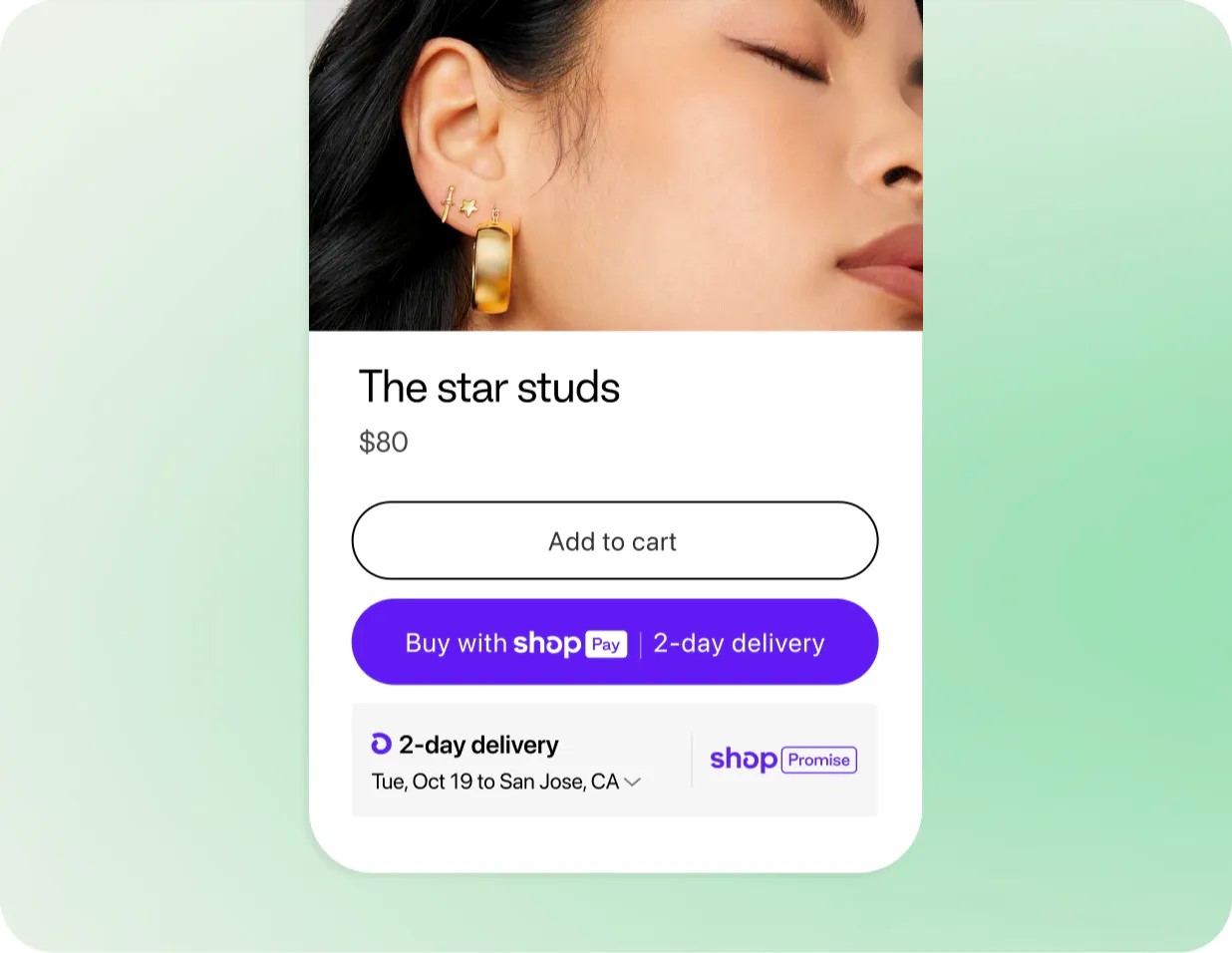 how the shop promise badge is displayed on a product page in a shopify store