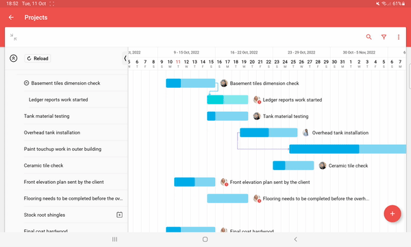 A GIF showing a Zoho Projects user toggling on the "Critical Path" on the Gantt chart