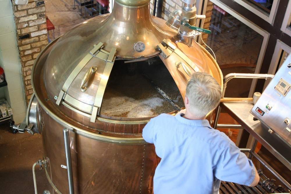 staff on training in a brewery