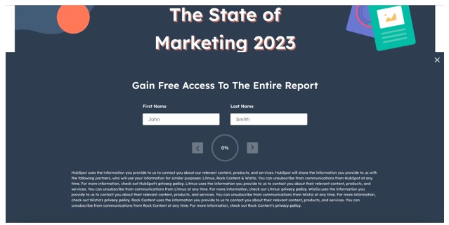 gated content needing an email signup
