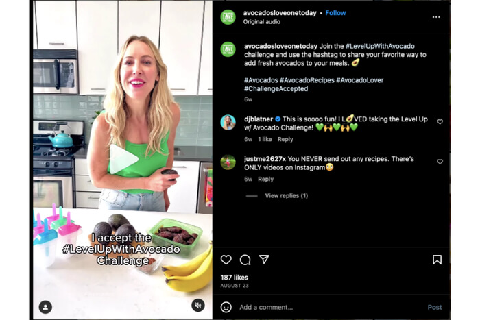 An example of an Instagram hashtag campaign from a brand using customers' videos