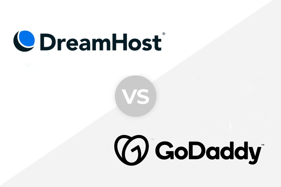 The DreamHost vs GoDaddy logos.