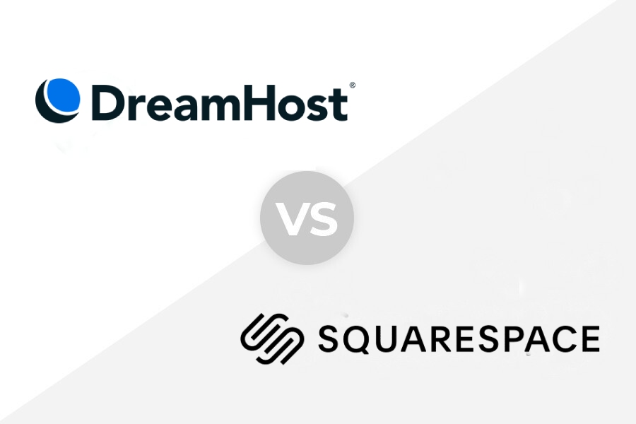 The DreamHost vs Squarespace logos.