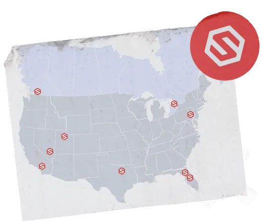 Map of ShipHero's US locations.