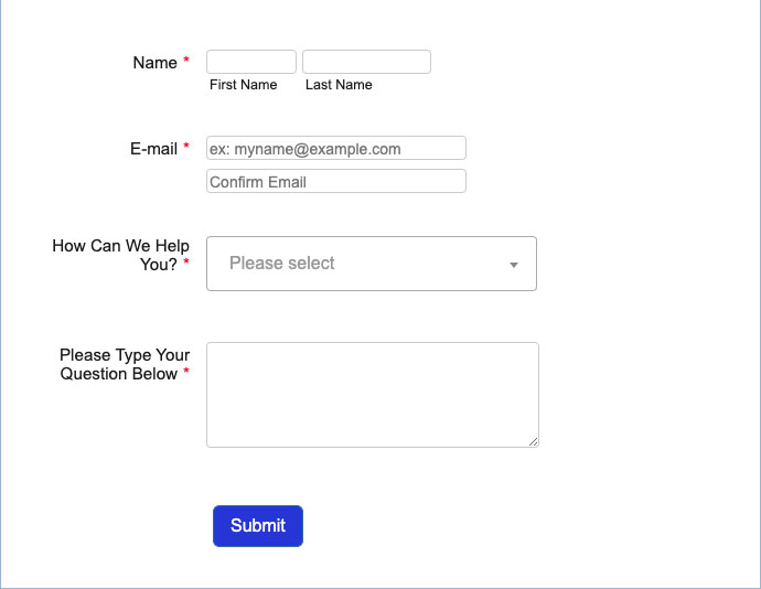 RealEstateU’s contact form.