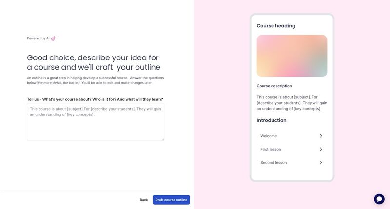 Thinkific AI course outline generator tool